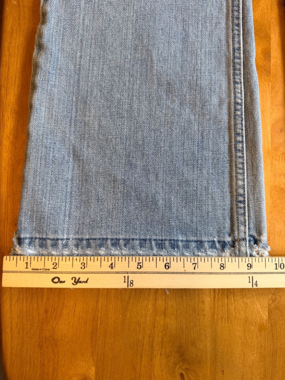 American Eagle Distressed Wide Leg Jeans Frayed Hem 10 100% Cotton 474 - Picture 4 of 11